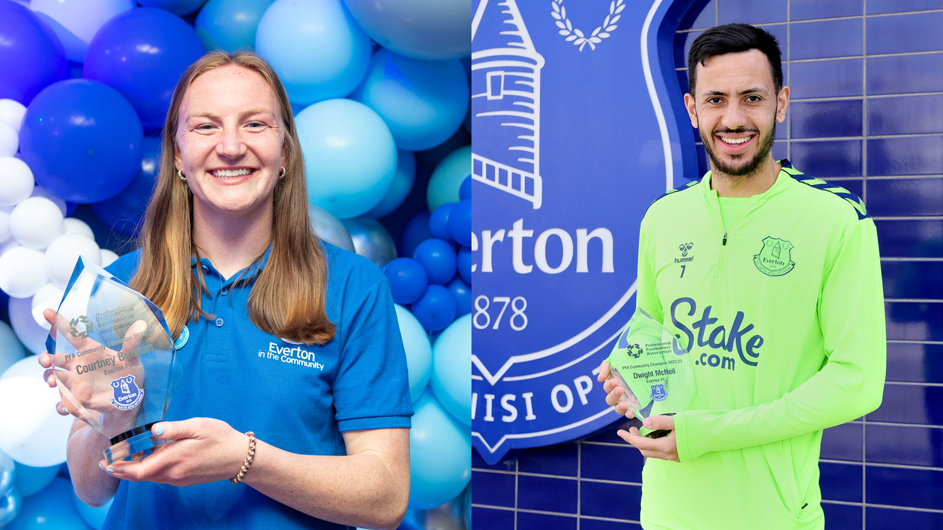 Everton Stars McNeil And Brosnan Named PFA Community Champions