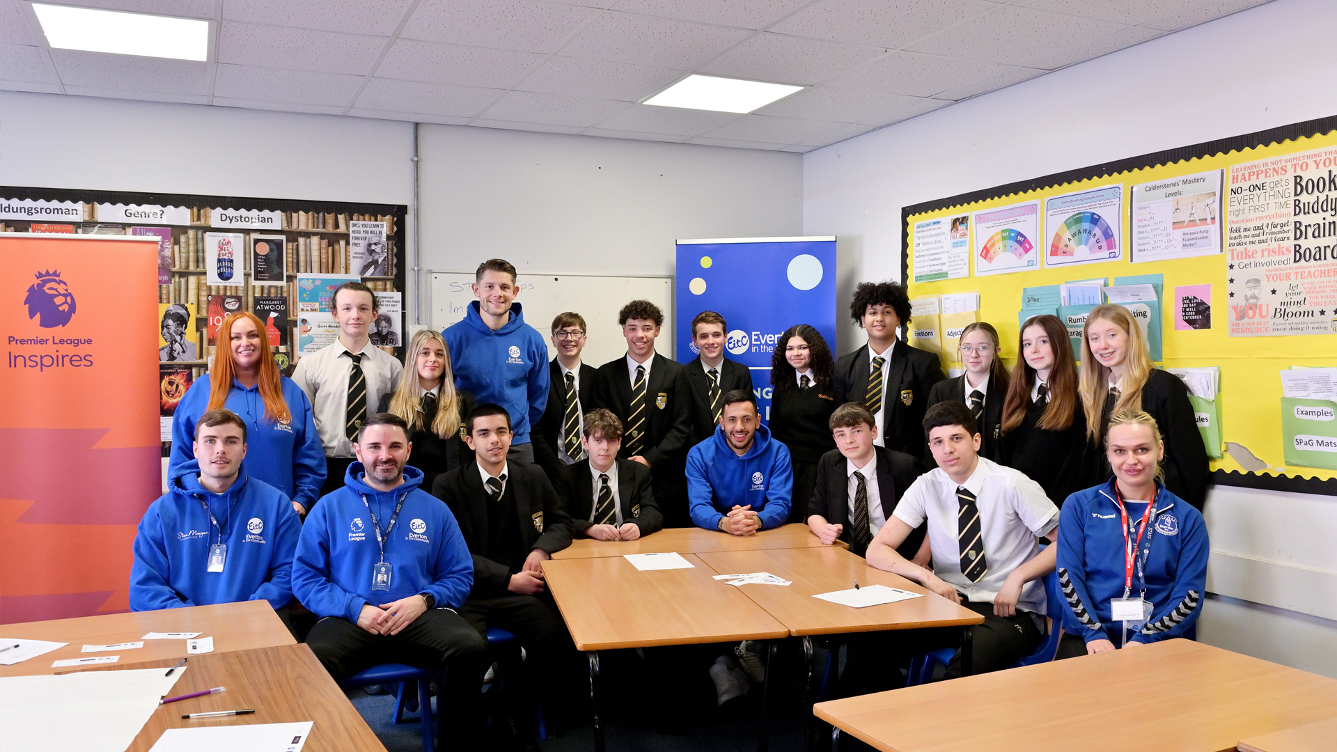Everton Duo Discover How EitC Has Improved Literacy Levels at Local School